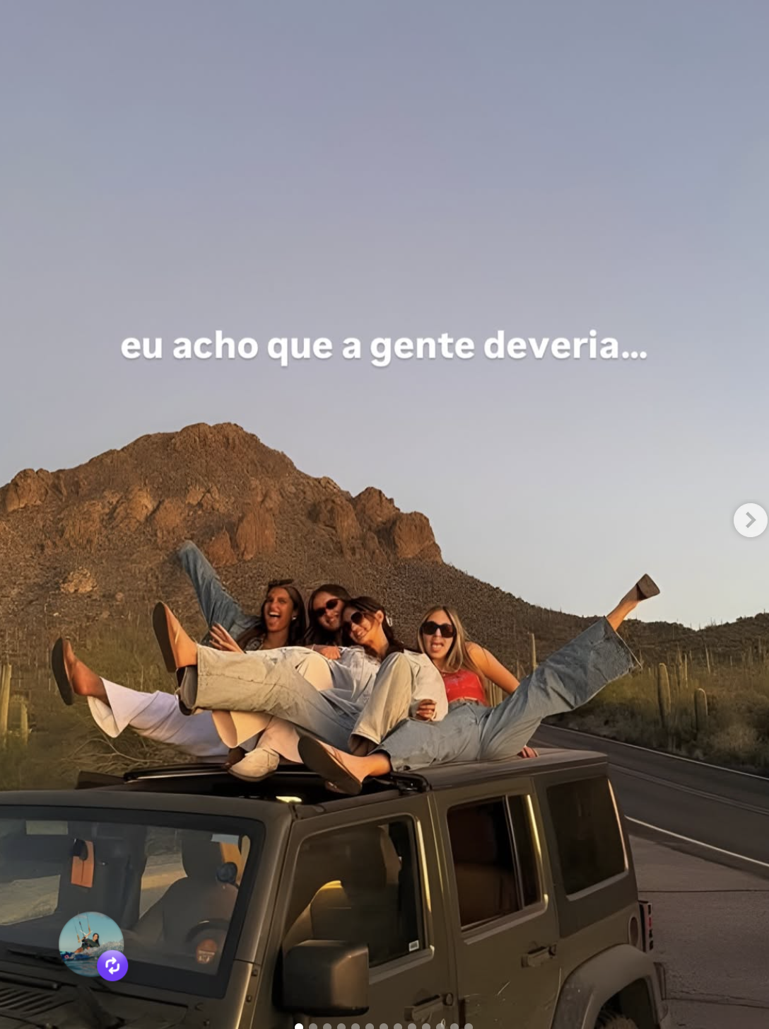 Gabi Terreiro em uma viagem da Chicas del Viento